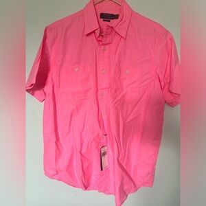 Ralph Lauren Pink Short Sleeve Men’s Large Button Up Shirt